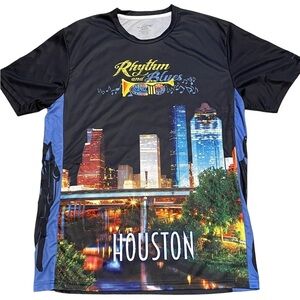 Rhythm and Blues - Houston 5K Run - Finish Strong Men's Athletic Shirt - Sz XXL